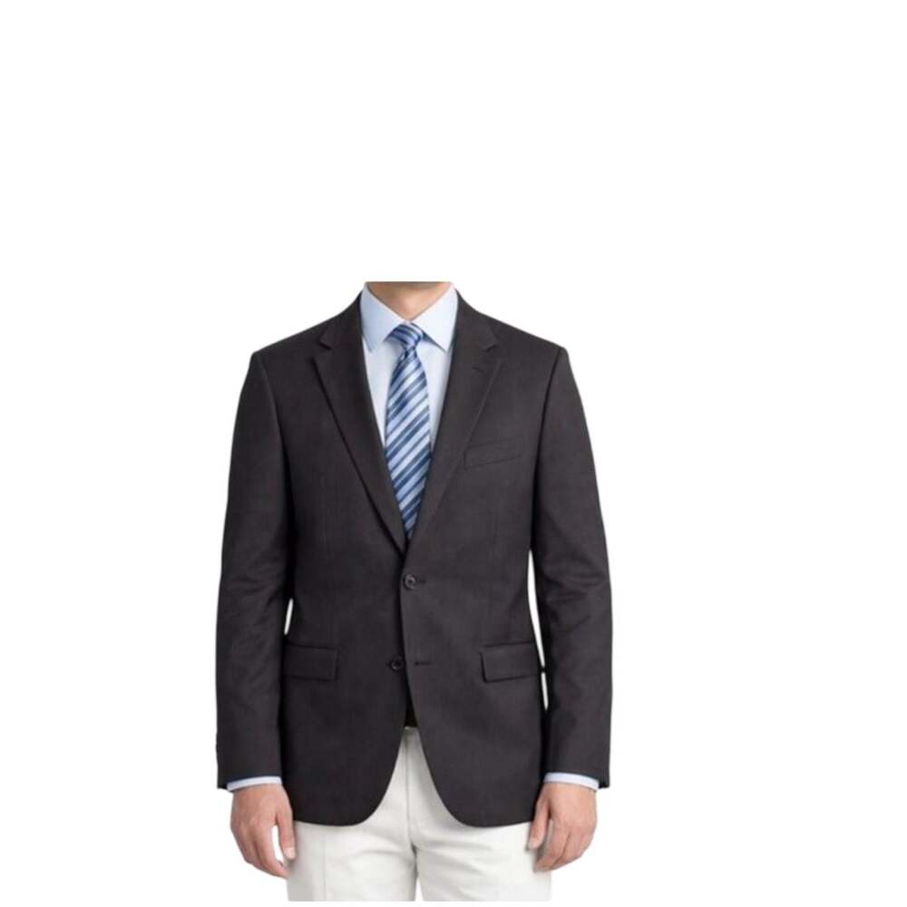 Hugo Boss Mens Blazer Size 44R 100% Virgin Wool Gray Pinstripe Suit Jacket Luxe